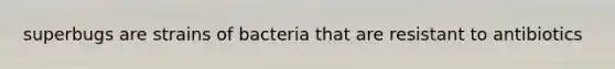 superbugs are strains of bacteria that are resistant to antibiotics