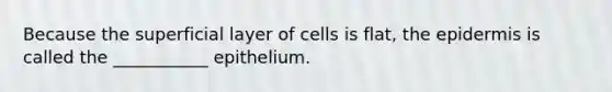 Because the superficial layer of cells is flat, the epidermis is called the ___________ epithelium.