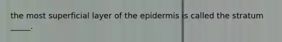 the most superficial layer of the epidermis is called the stratum _____.