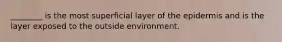 ________ is the most superficial layer of the epidermis and is the layer exposed to the outside environment.