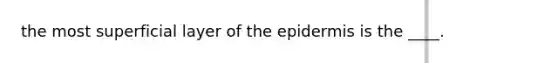 the most superficial layer of the epidermis is the ____.