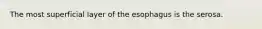 The most superficial layer of the esophagus is the serosa.