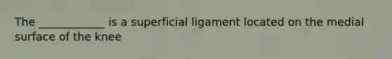 The ____________ is a superficial ligament located on the medial surface of the knee