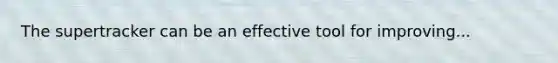 The supertracker can be an effective tool for improving...