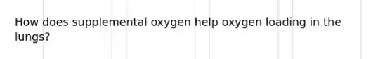 How does supplemental oxygen help oxygen loading in the lungs?