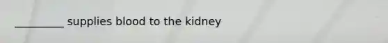 _________ supplies blood to the kidney