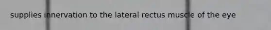 supplies innervation to the lateral rectus muscle of the eye