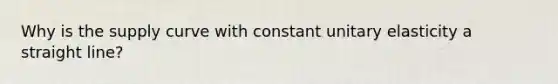 Why is the supply curve with constant unitary elasticity a straight line?