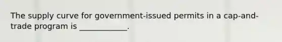 The supply curve for government-issued permits in a cap-and-trade program is ____________.