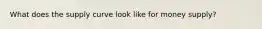 What does the supply curve look like for money supply?