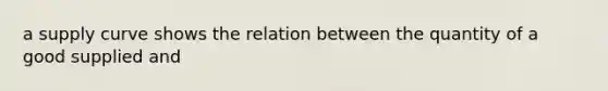 a supply curve shows the relation between the quantity of a good supplied and