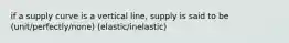 if a supply curve is a vertical line, supply is said to be (unit/perfectly/none) (elastic/inelastic)