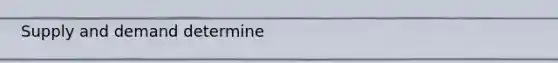 Supply and demand determine