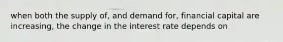 when both the supply of, and demand for, financial capital are increasing, the change in the interest rate depends on