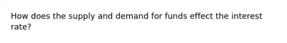 How does the supply and demand for funds effect the interest rate?