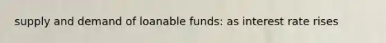 supply and demand of loanable funds: as interest rate rises