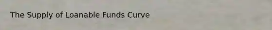 The Supply of Loanable Funds Curve