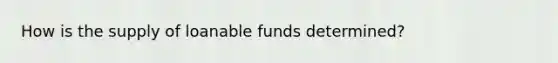 How is the supply of loanable funds determined?