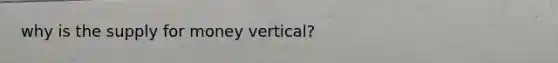 why is the supply for money vertical?