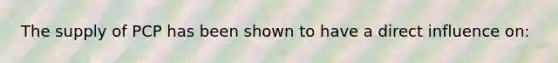 The supply of PCP has been shown to have a direct influence on: