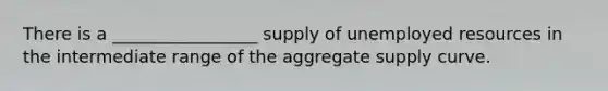 There is a _________________ supply of unemployed resources in the intermediate range of the aggregate supply curve.