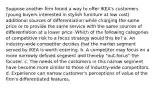 Suppose another firm found a way to offer IKEA's customers (young buyers interested in stylish furniture at low cost) additional sources of differentiation while charging the same price or to provide the same service with the same sources of differentiation at a lower price. Which of the following categories of competitive risk to a focus strategy would this be? a. An industry-wide competitor decides that the market segment served by IKEA is worth entering. b. A competitor may focus on a more narrowly defined segment and thereby "out-focus" the focuser. c. The needs of the customers in this narrow segment have become more similar to those of industry-wide competitors. d. Experience can narrow customer's perceptions of value of the firm's differentiated features.