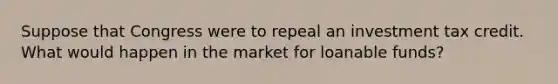 Suppose that Congress were to repeal an investment tax credit. What would happen in the market for loanable funds?