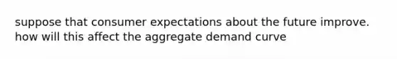 suppose that consumer expectations about the future improve. how will this affect the aggregate demand curve