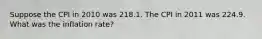 Suppose the CPI in 2010 was 218.1. The CPI in 2011 was 224.9. What was the inflation rate?