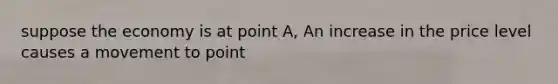 suppose the economy is at point A, An increase in the price level causes a movement to point