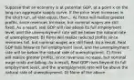 Suppose that an economy is at potential GDP, at a point x on the long-run aggregate supply curve. If the price level increases in the short-run, all else equal, then... A) Firms will realize greater profits, since revenues increase, but nominal wages are still fixed. As a result, real GDP will rise above its full employment level, and the unemployment rate will be below the natural rate of unemployment. B) Firms will realize reduced profits since revenues fall, but nominal wages are still fixed. As a result, Real GDP falls below its full employment level, and the unemployment rate will be below the natural rate of unemployment. C) Firms will realize greater profits, since revenues increase, but nominal wage costs are falling. As a result, Real GDP rises beyond its full employment level, and the unemployment rate will be above the natural rate of unemployment. D) None of the above