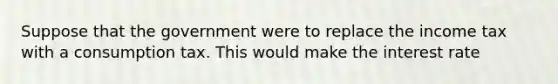 Suppose that the government were to replace the income tax with a consumption tax. This would make the interest rate
