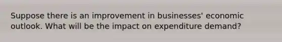 Suppose there is an improvement in businesses' economic outlook. What will be the impact on expenditure demand?