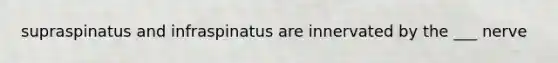 supraspinatus and infraspinatus are innervated by the ___ nerve