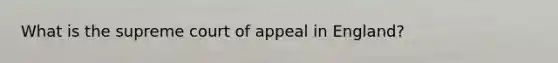 What is the supreme court of appeal in England?