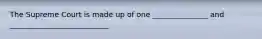 The Supreme Court is made up of one _______________ and ___________________________