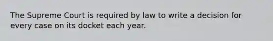 The Supreme Court is required by law to write a decision for every case on its docket each year.