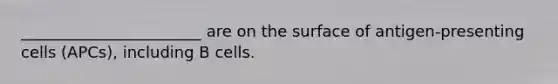 _______________________ are on the surface of antigen-presenting cells (APCs), including B cells.