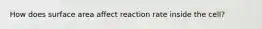 How does surface area affect reaction rate inside the cell?