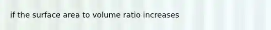 if the surface area to volume ratio increases