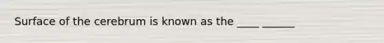 Surface of the cerebrum is known as the ____ ______