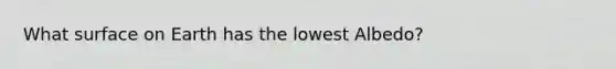 What surface on Earth has the lowest Albedo?