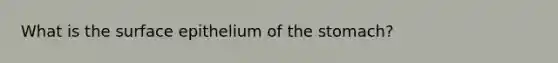 What is the surface epithelium of <a href='https://www.questionai.com/knowledge/kLccSGjkt8-the-stomach' class='anchor-knowledge'>the stomach</a>?