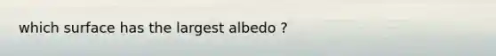 which surface has the largest albedo ?