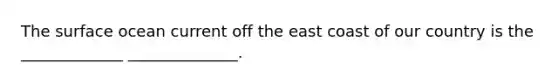 The surface ocean current off the east coast of our country is the _____________ ______________.
