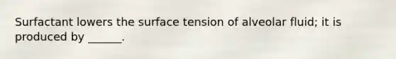 Surfactant lowers the surface tension of alveolar fluid; it is produced by ______.