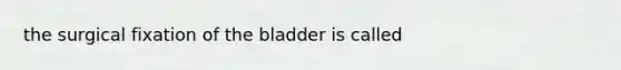 the surgical fixation of the bladder is called