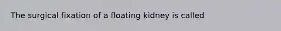 The surgical fixation of a floating kidney is called