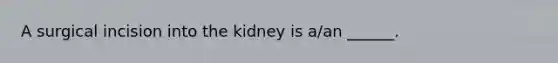 A surgical incision into the kidney is a/an ______.