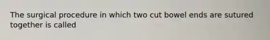 The surgical procedure in which two cut bowel ends are sutured together is called